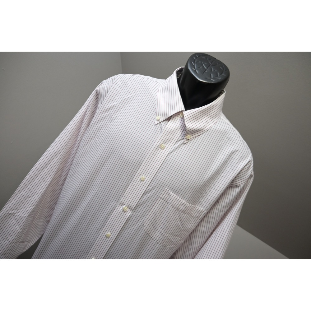 Brooks Brothers Button Down Shirt Mens XL 17.5-34 Traditional Fit Striped EUC - Picture 4 of 10